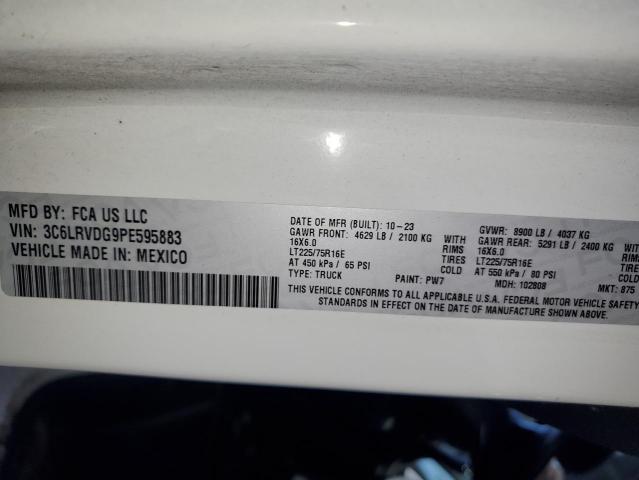 3C6LRVDG9PE595883 - 2023 RAM PROMASTER 2500 HIGH Ақ фото 13