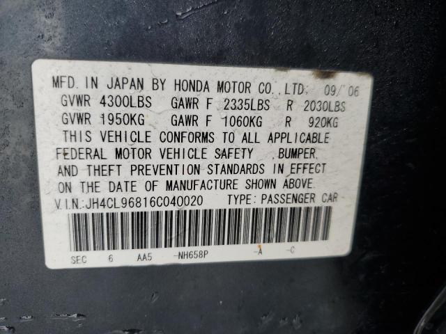 JH4CL96816C040020 - 2006 ACURA TSX BLUE photo 12