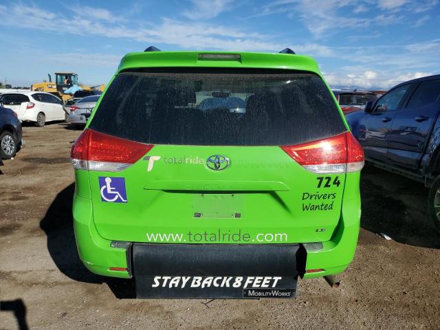 5TDKK3DC1ES445876 - 2014 TOYOTA SIENNA LE GREEN photo 6