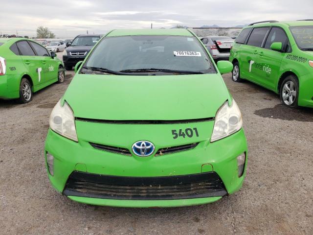 JTDKN3DU9E0376776 - 2014 TOYOTA PRIUS GREEN photo 5