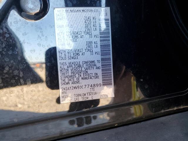 5N1AT2MV9JC774899 - 2018 NISSAN ROGUE S შავი ფოტო 14