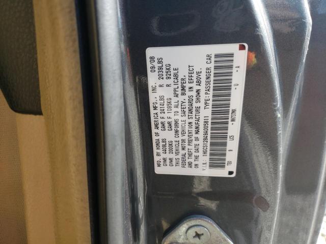 1HGCS12849A005811 - 2009 HONDA ACCORD EXL GRAY photo 12