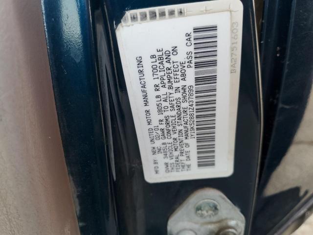 1Y1SK52881Z437899 - 2001 CHEVROLET GEO PRIZM BASE BLUE photo 12