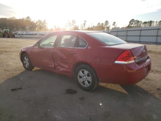 2G1WT55N089143107 - 2008 CHEVROLET IMPALA LT RED photo 2