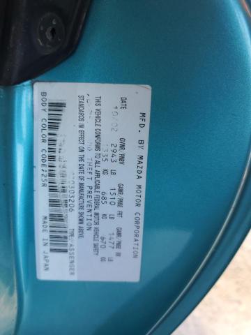 JM1NB353930303206 - 2003 MAZDA MX-5 MIATA BASE TEAL photo 12