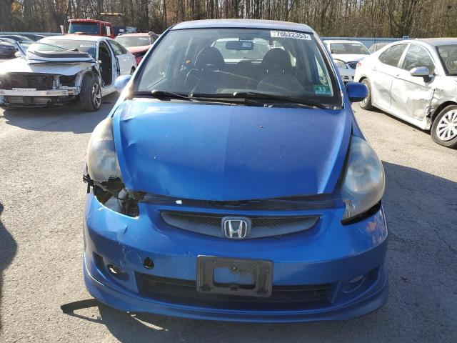 JHMGD38668S033774 - 2008 HONDA FIT SPORT BLUE photo 5