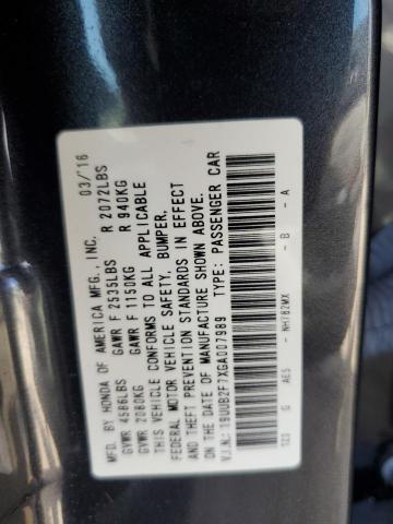 19UUB2F7XGA007989 - 2016 ACURA TLX ADVANCE GRAY photo 12