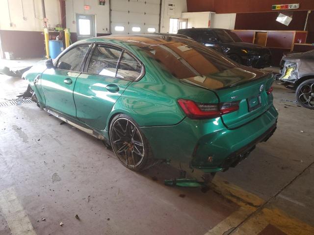 WBS43AY03PFP12537 - 2023 BMW M3 COMPETITION GREEN photo 2