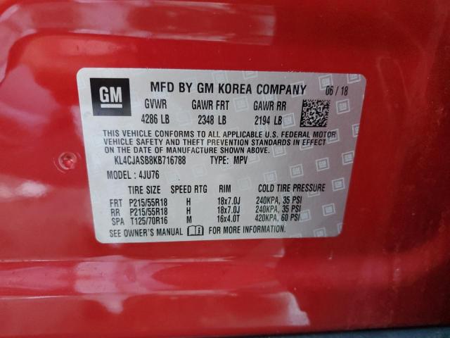 KL4CJASB8KB716788 - 2019 BUICK ENCORE PREFERRED 勃艮第红 照片 14