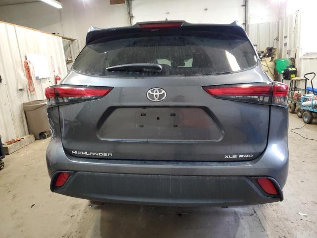 5TDGZRBH0NS181830 - 2022 TOYOTA HIGHLANDER XLE GRAY photo 6