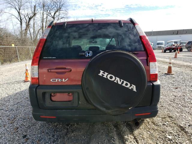 JHLRD78895C058101 - 2005 HONDA CR-V EX BURGUNDY photo 6