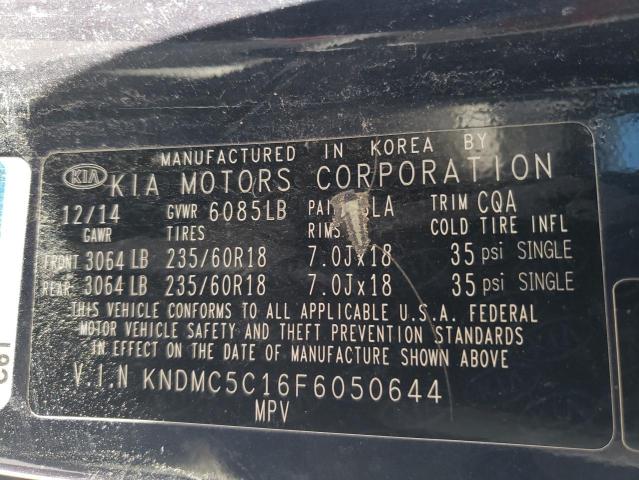 KNDMC5C16F6050644 - 2015 KIA SEDONA EX BLUE photo 13