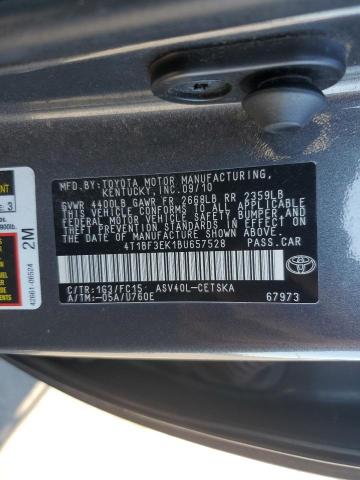 4T1BF3EK1BU657528 - 2011 TOYOTA CAMRY BASE SILVER photo 12