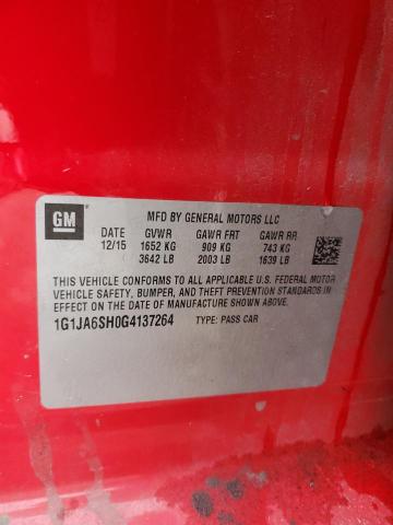 1G1JA6SH0G4137264 - 2016 CHEVROLET SONIC LS 红色 照片 12