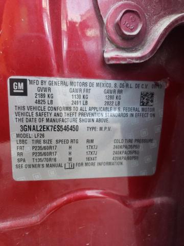 3GNAL2EK7ES546450 - 2014 CHEVROLET CAPTIVA LS 红色 照片 12