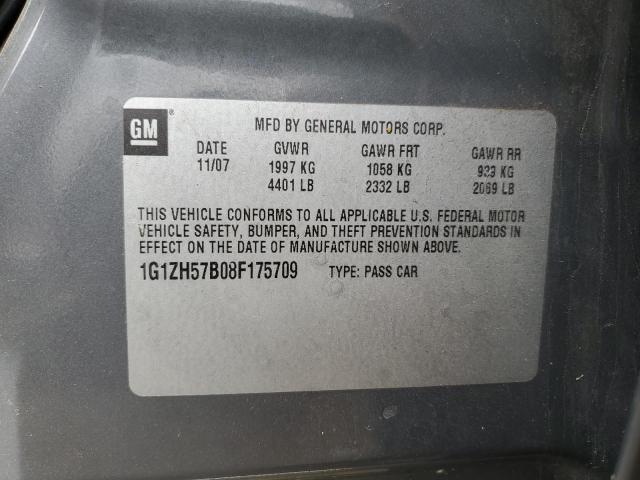 1G1ZH57B08F175709 - 2008 CHEVROLET MALIBU 1LT GRAY photo 12