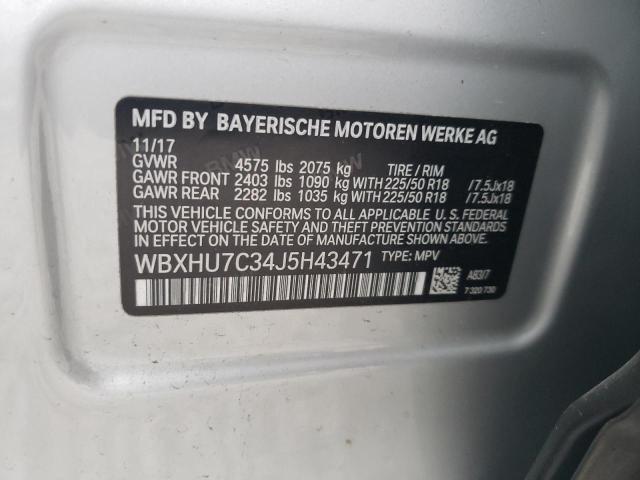 WBXHU7C34J5H43471 - 2018 BMW X1 SDRIVE28I SILVER photo 12