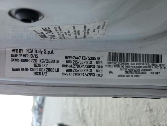 ZFBERFAT6G6B41076 - 2016 RAM PROMASTER WHITE photo 13