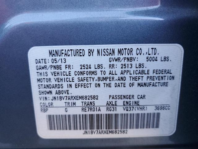 JN1BV7ARXEM682582 - 2014 INFINITI Q45 BASE GRAY photo 12