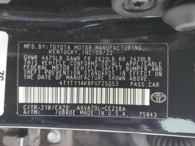 4T1T11AK8PU725053 - 2023 TOYOTA CAMRY SE NIGHT SHADE BLACK photo 12