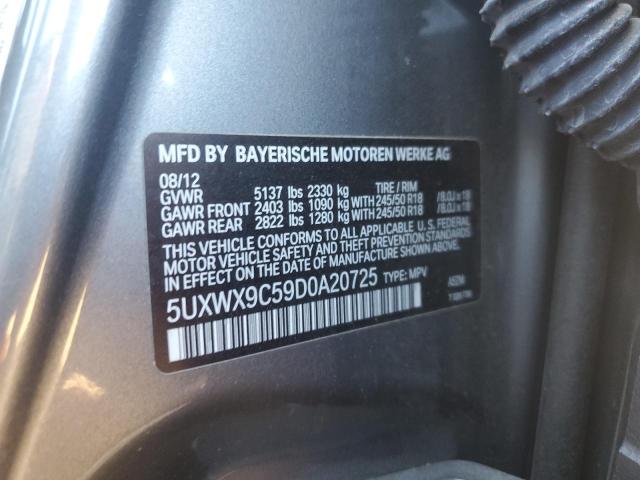 5UXWX9C59D0A20725 - 2013 BMW X3 XDRIVE28I GRAY photo 13