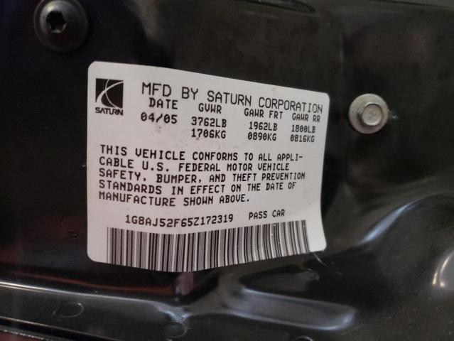 1G8AJ52F65Z172319 - 2005 SATURN ION LEVEL 2 BLACK photo 13