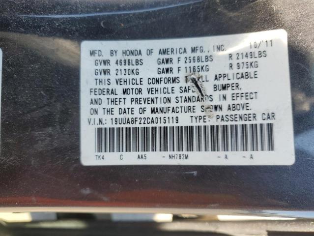 19UUA8F22CA015119 - 2012 ACURA TL GRAY photo 12