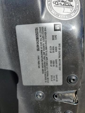 1G2ZG58B074149795 - 2007 PONTIAC G6 BASE CHARCOAL photo 12