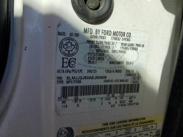 5LMJJ2J50AEJ00409 - 2010 LINCOLN NAVIGATOR 白色 照片 13