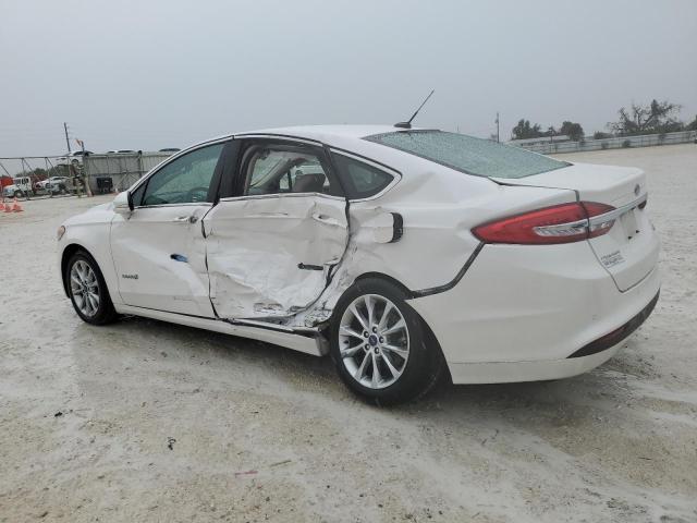 3FA6P0LU8HR262483 - 2017 FORD FUSION SE HYBRID WHITE photo 2