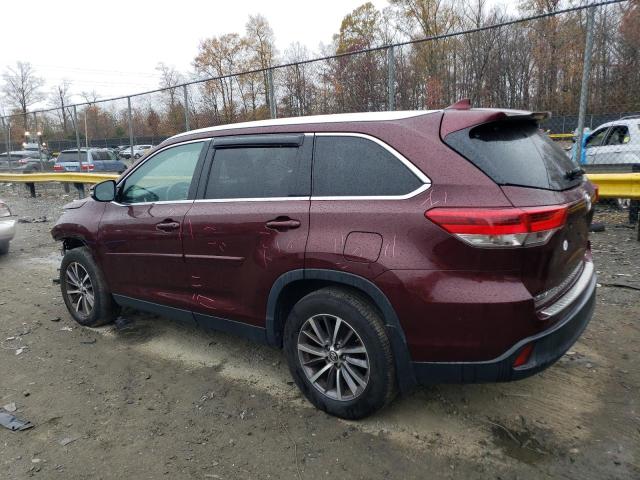 5TDJZRFH3KS714443 - 2019 TOYOTA HIGHLANDER SE BURGUNDY photo 2