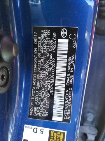 JTDZN3EU8HJ072219 - 2017 TOYOTA PRIUS V BLUE photo 12