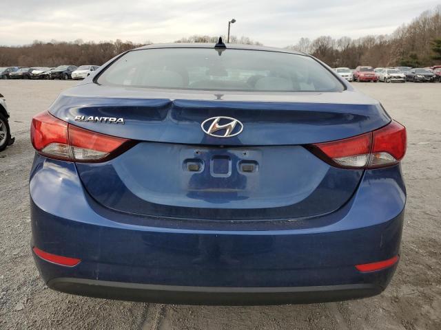 5NPDH4AEXGH660040 - 2016 HYUNDAI ELANTRA SE BLUE photo 6