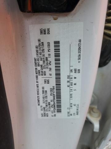 1FD0W5HT5KEF17791 - 2019 FORD F550 SUPER DUTY WHITE photo 12