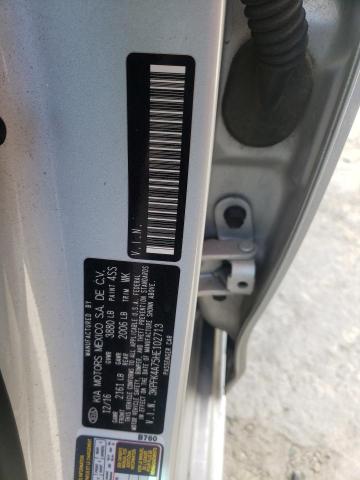 3KPFK4A75HE102713 - 2017 KIA FORTE LX SILVER photo 12