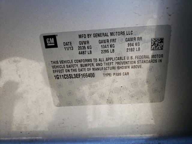 1G11C5SL3EF166400 - 2014 CHEVROLET MALIBU 1LT 银色 照片 12