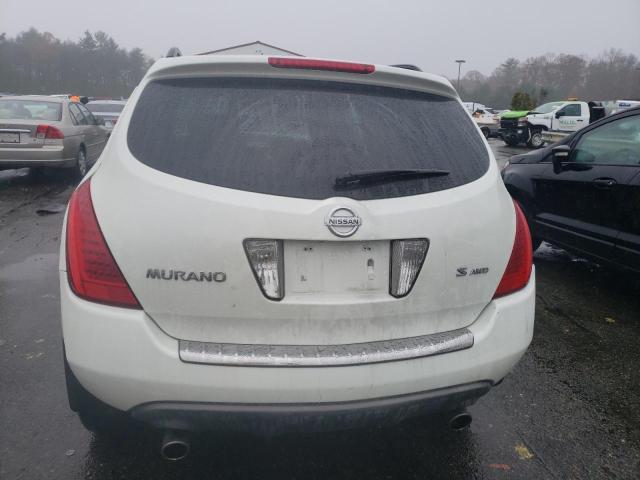 JN8AZ08WX6W521241 - 2006 NISSAN MURANO SL WHITE photo 6