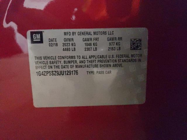 1G4ZP5SZ9JU129176 - 2018 BUICK LACROSSE ESSENCE წითელი ფოტო 12