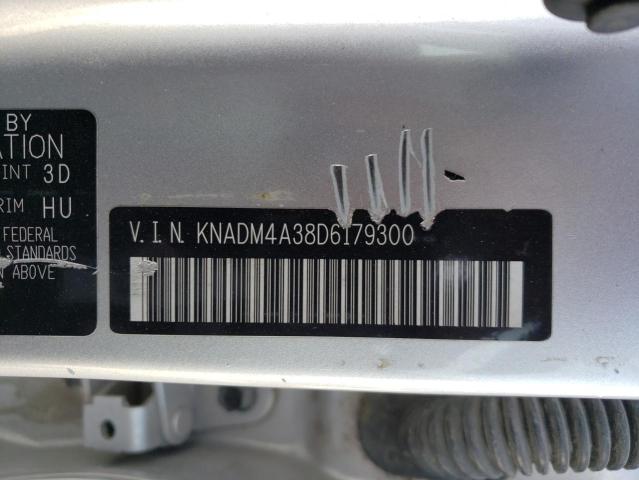 KNADM4A38D6179300 - 2013 KIA RIO LX SILVER photo 12