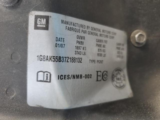 1G8AK55B37Z188132 - 2007 SATURN ION LEVEL 3 GRAY photo 13