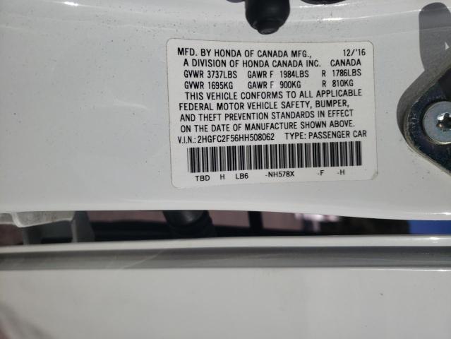 2HGFC2F56HH508062 - 2017 HONDA CIVIC LX WHITE photo 12