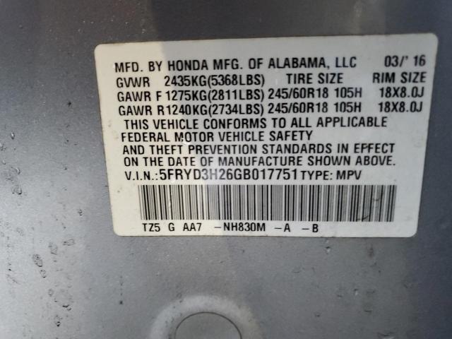 5FRYD3H26GB017751 - 2016 ACURA MDX SILVER photo 13