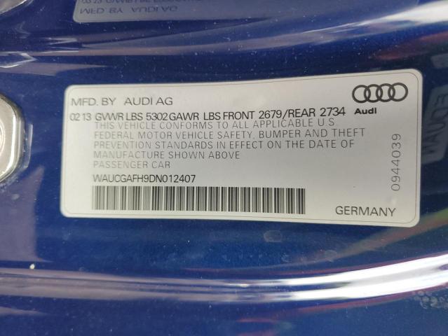 WAUCGAFH9DN012407 - 2013 AUDI S5 PREMIUM PLUS ლურჯი ფოტო 12