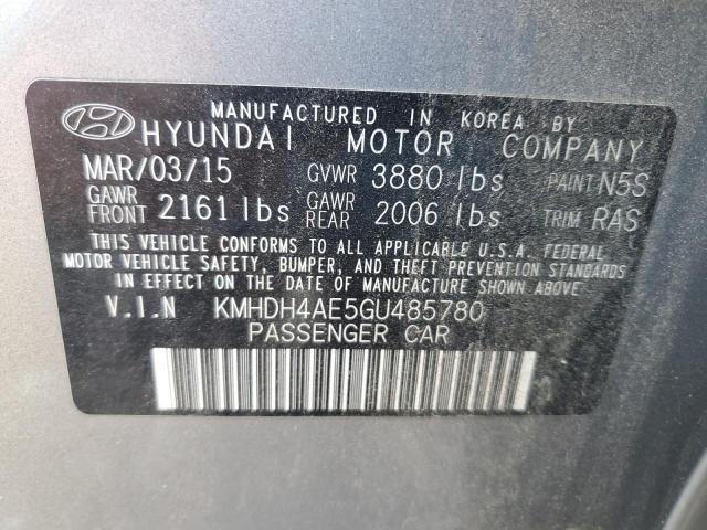 KMHDH4AE5GU485780 - 2016 HYUNDAI ELANTRA SE GRAY photo 12