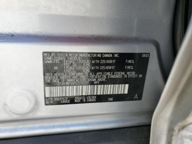 2T3H1RFV4PC251022 - 2023 TOYOTA RAV4 LE SILVER photo 13