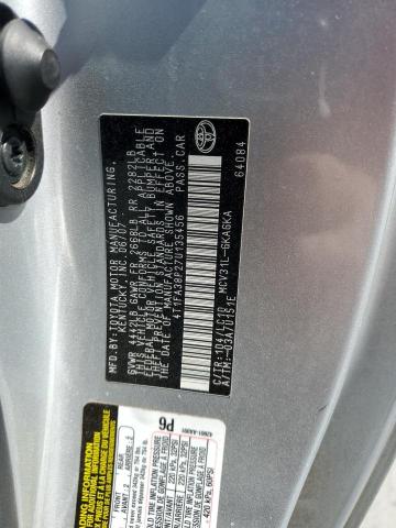 4T1FA38P27U135456 - 2007 TOYOTA CAMRY SOLA SE SILVER photo 12