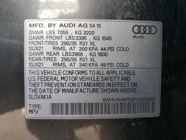 WA1WMAFE8FD022699 - 2015 AUDI Q7 TDI PRESTIGE GRAY photo 14