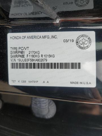 19UUB3F58KA802679 - 2019 ACURA TLX TECHNOLOGY 黑色 照片 12