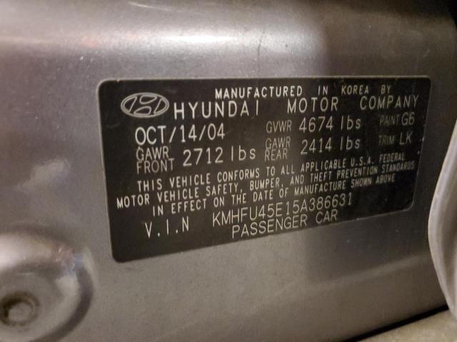 KMHFU45E15A386631 - 2005 HYUNDAI XG 350 GRAY photo 12