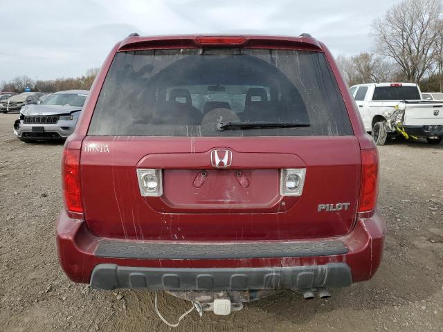 5FNYF184X5B064294 - 2005 HONDA PILOT EX RED photo 6